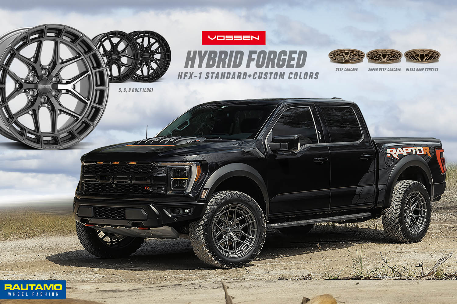 Vossen HFX-1 off road vanteet autoon bil fälgar Ford Raptor