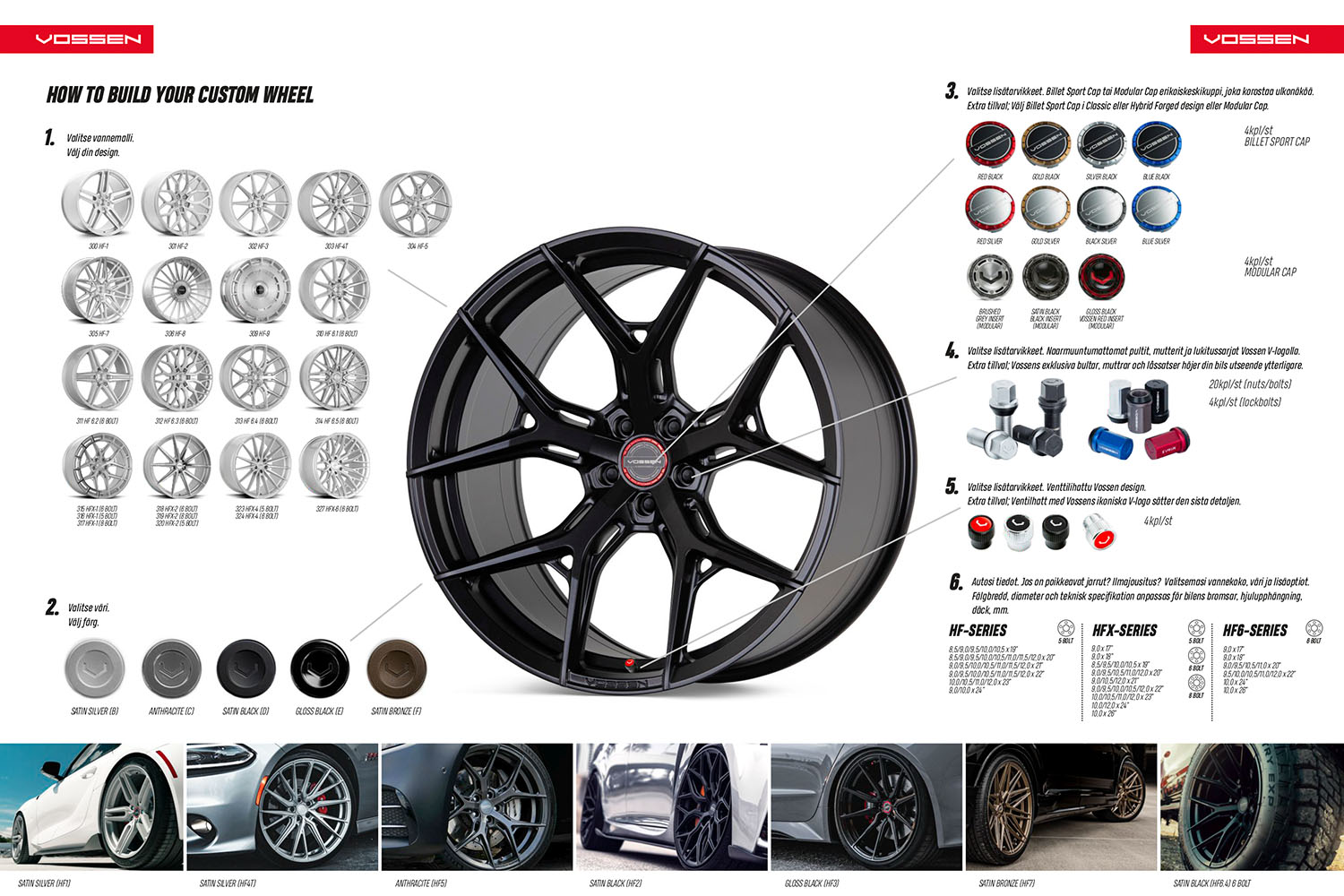 Vossen vanteet fälgar hybrid forged custom colors